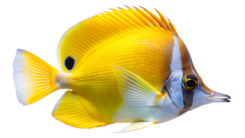 Yellow Longnose Butterflyfish isolated on background png