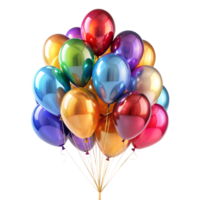 A cluster of colorful balloons floats on a translucent background, ready to celebrate a joyful occasion png