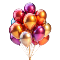 een TROS van kleurrijk ballonnen drijft Aan een doorzichtig achtergrond, klaar naar vieren een blij gelegenheid png