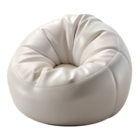white bean bag isolated on a translucent background png