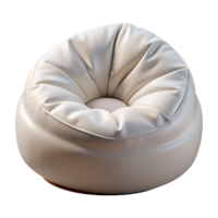 white bean bag isolated on a translucent background png