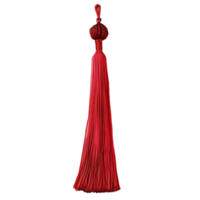 Luxurious red tassel close-up, perfect for textile design and upscale home decor advertising with isolated on transparent background cut out png