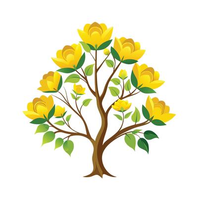 Beautiful Single Big Tree Illustration