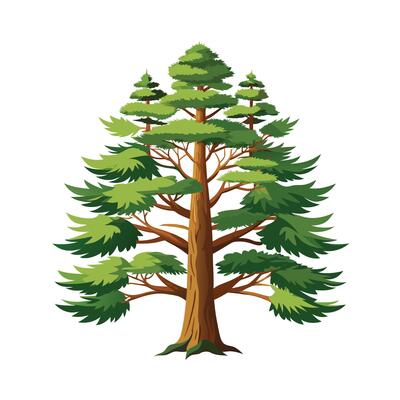 Beautiful Single Big Tree Illustration