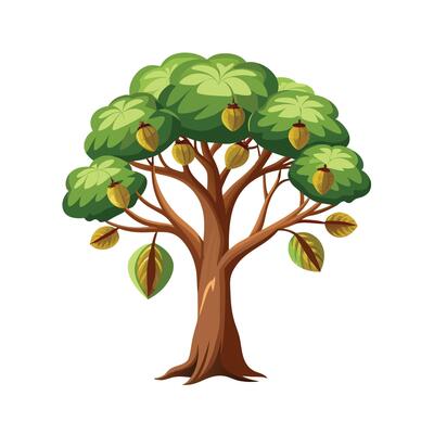 Beautiful Single Big Tree Illustration