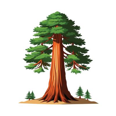 Beautiful Single Big Tree Illustration