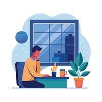 Realistic Office Moments Illustration Concepts vector