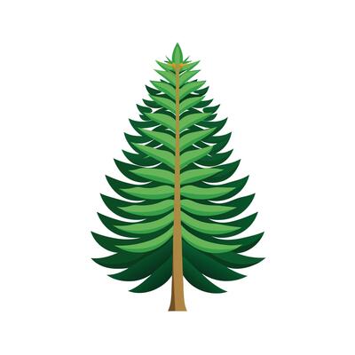 Beautiful Single Big Tree Illustration