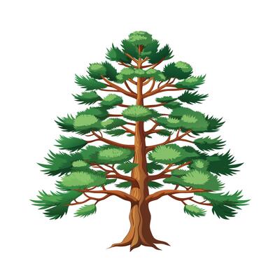 Beautiful Single Big Tree Illustration
