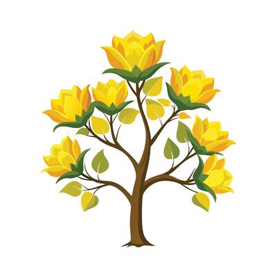 Beautiful Single Big Tree Illustration
