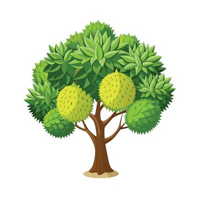 Beautiful Single Big Tree Illustration