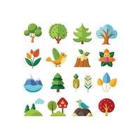 Nature Icon Set Collection Illustration vector