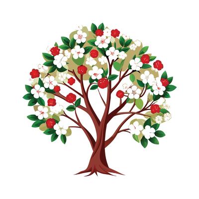 Beautiful Single Big Tree Illustration