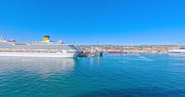 Time-lapse from the Italian port of Civitavecchia during a ship loading operation during the day video