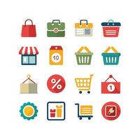 Retail and Shopping Icon Set Collection Illustration vector