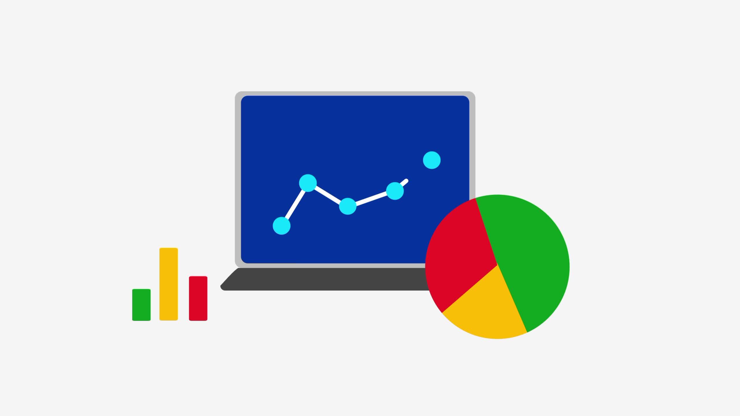 Animation of data analysis 2D trend pie chart trading 47655481 Stock ...