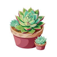 Beautiful Flowerpot Houseplant Illustration vector