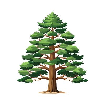 Beautiful Single Big Tree Illustration