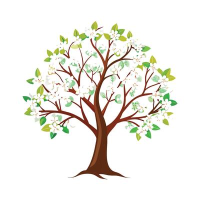 Beautiful Single Big Tree Illustration