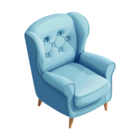 Isometric Armchair 3D rendering isolated on transparent background png