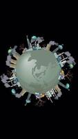 Factories That Damage the Earth Rotating 2D Animation Alpha Channel Vertical video