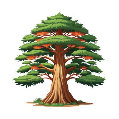 Beautiful Single Big Tree Illustration