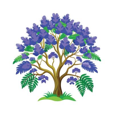 Beautiful Single Big Tree Illustration