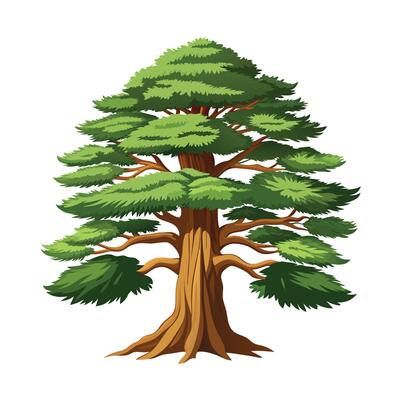 Beautiful Single Big Tree Illustration