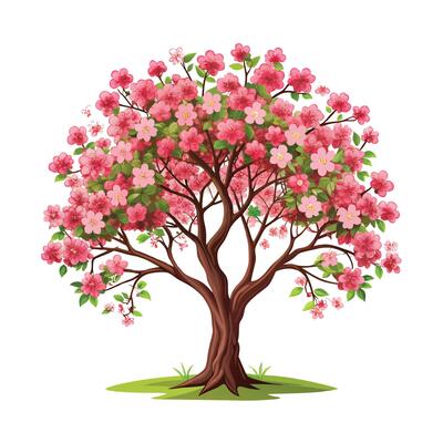 Beautiful Single Big Tree Illustration