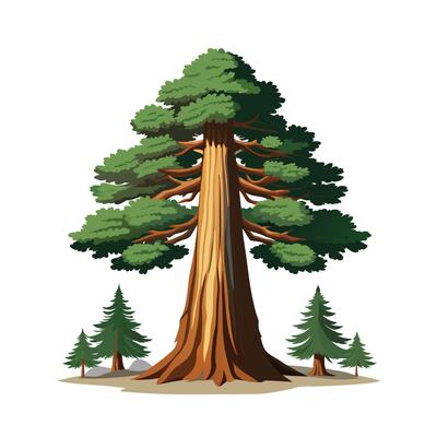 Beautiful Single Big Tree Illustration