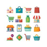 Retail and Shopping Icon Set Collection Illustration vector