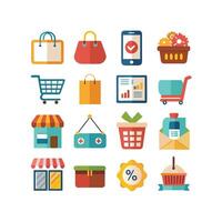 Retail and Shopping Icon Set Collection Illustration vector