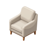 Isometric Armchair 3D rendering isolated on transparent background png