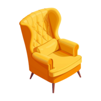 Isometric Armchair 3D rendering isolated on transparent background png