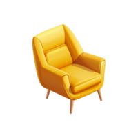 Isometric Armchair 3D rendering isolated on transparent background png