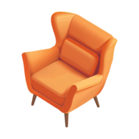 Isometric Armchair 3D rendering isolated on transparent background png