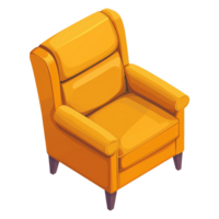 Isometric Armchair 3D rendering isolated on transparent background png