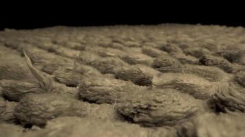 A close-up view of a textured woven fabric. The fabric has a soft, fuzzy texture and appears to be made of natural fibers. video