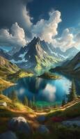 lake in the mountains photo