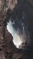 Rays of Light Illuminating a Stone Cave video
