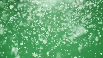 Abstract snowflake pattern on green screen background. video