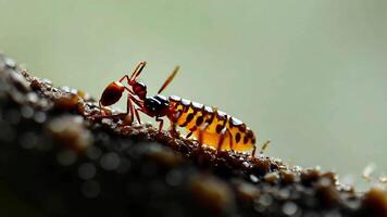 Close-up of Ant and Symbiotic Insect. video