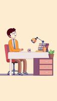 Office Worker Using Computer In The Office Vertical video