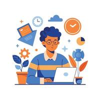 Realistic Office Moments Illustration Concepts vector