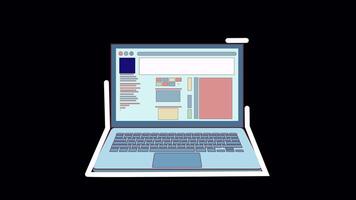 Website Showing Motion Graphics 2D Animation On Alpha Channel video