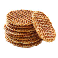 Stack of fresh Stroopwafels isolated on transparent background png