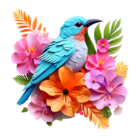 Cute Floral Bird Sublimation isolated on transparent background png