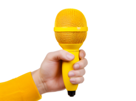 Hand Holding Microphone isolated on transparent background png