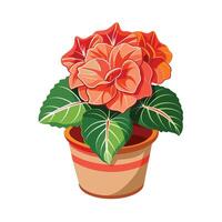 Beautiful Flowerpot Houseplant Illustration vector