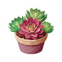 Beautiful Flowerpot Houseplant Illustration vector